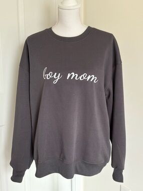 Charcoal "boy mom" Crewneck Sweatshirt
